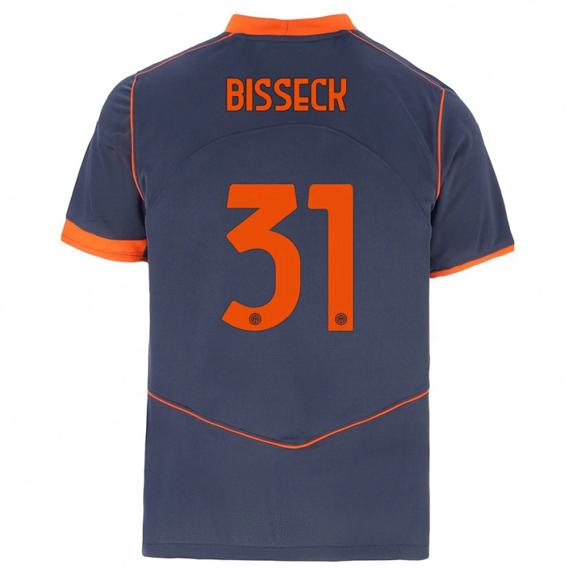 Danxen Mulher Camisola Yann Bisseck #31 Cinza Laranja Terceiro 2025/26 Camisa Brasil