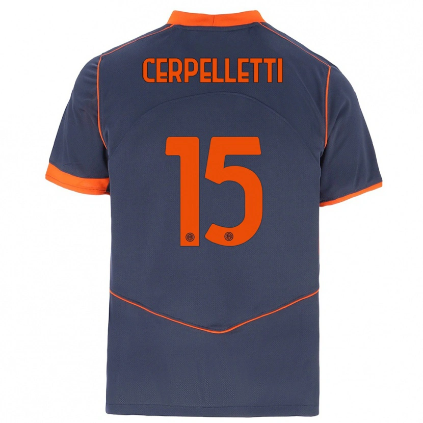 Danxen Mulher Camisola Filippo Cerpelletti #15 Cinza Laranja Terceiro 2025/26 Camisa Brasil