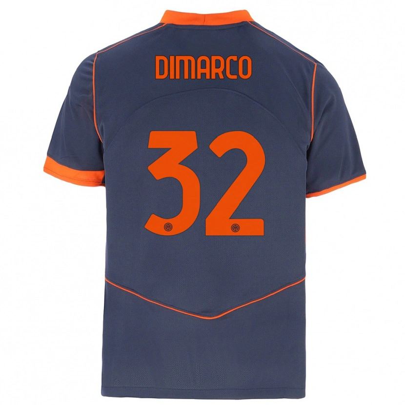 Danxen Mulher Camisola Federico Dimarco #32 Cinza Laranja Terceiro 2025/26 Camisa Brasil