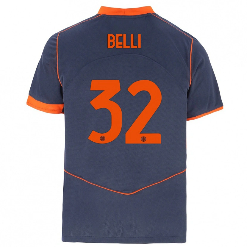 Danxen Mulher Camisola Elena Belli #32 Cinza Laranja Terceiro 2025/26 Camisa Brasil