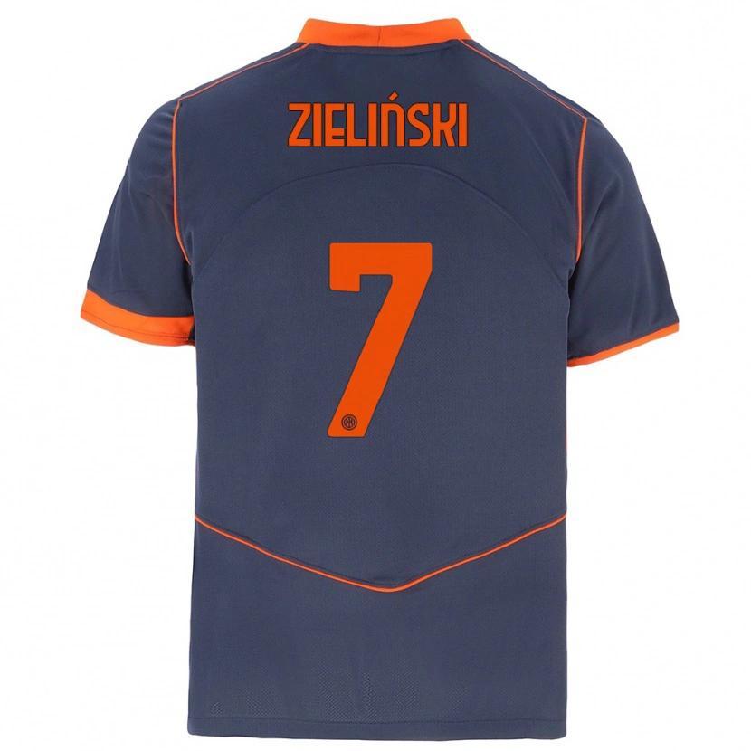 Danxen Mulher Camisola Piotr Zieliński #7 Cinza Laranja Terceiro 2025/26 Camisa Brasil