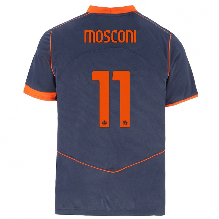 Danxen Mulher Camisola Mattia Mosconi #11 Cinza Laranja Terceiro 2025/26 Camisa Brasil