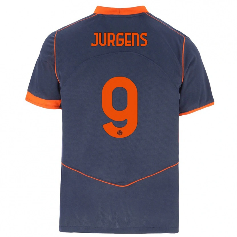 Danxen Mulher Camisola Oliver Jurgens #9 Cinza Laranja Terceiro 2025/26 Camisa Brasil