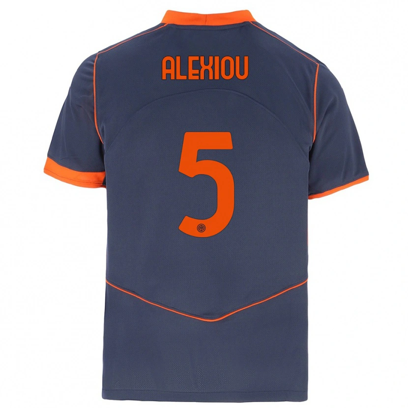 Danxen Mulher Camisola Christos Alexiou #5 Cinza Laranja Terceiro 2025/26 Camisa Brasil