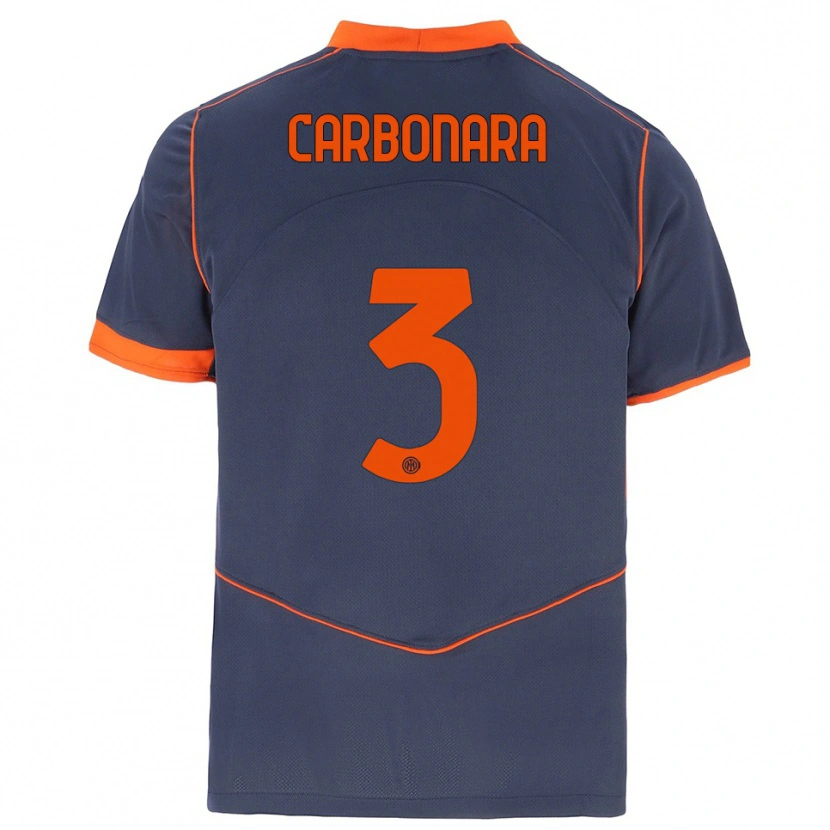 Danxen Mulher Camisola Matteo Carbonara #3 Cinza Laranja Terceiro 2025/26 Camisa Brasil