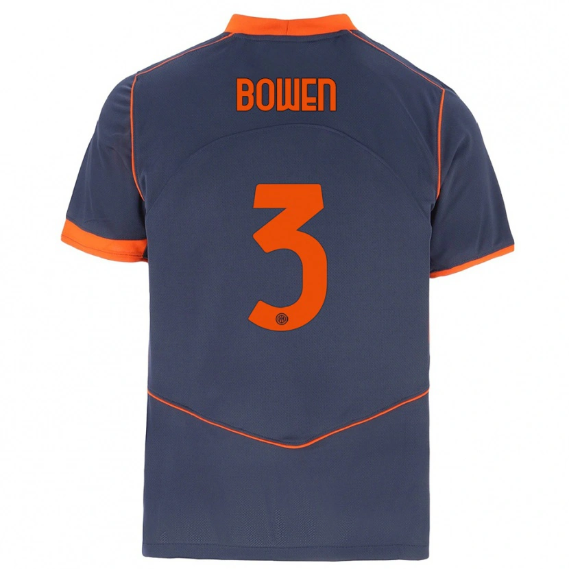 Danxen Mulher Camisola Katie Bowen #3 Cinza Laranja Terceiro 2025/26 Camisa Brasil