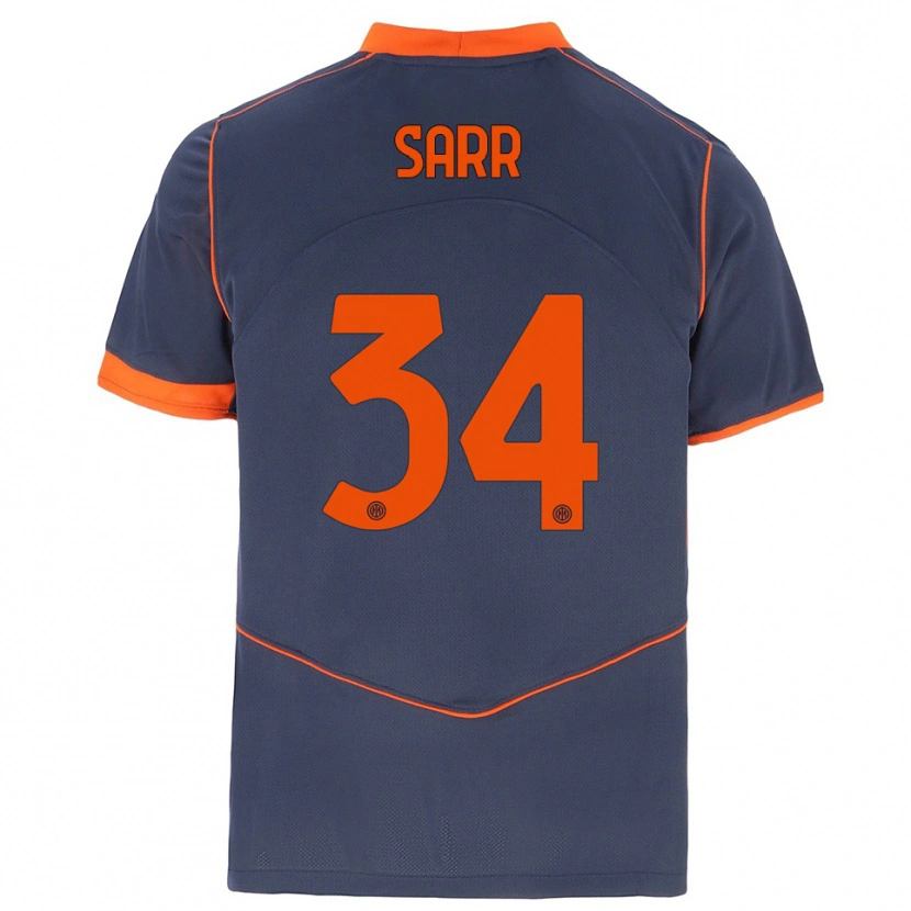 Danxen Mulher Camisola Amadou Sarr #34 Cinza Laranja Terceiro 2025/26 Camisa Brasil