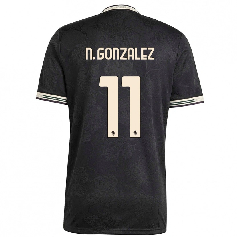 Danxen Mulher Camisola Nico González #11 Preto Branco Verde Terceiro 2025/26 Camisa Brasil