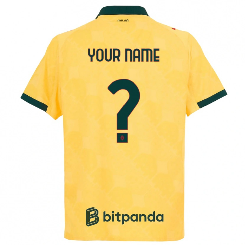 Danxen Mulher Camisola Seu Nome #0 Amarelo Preto Terceiro 2025/26 Camisa Brasil