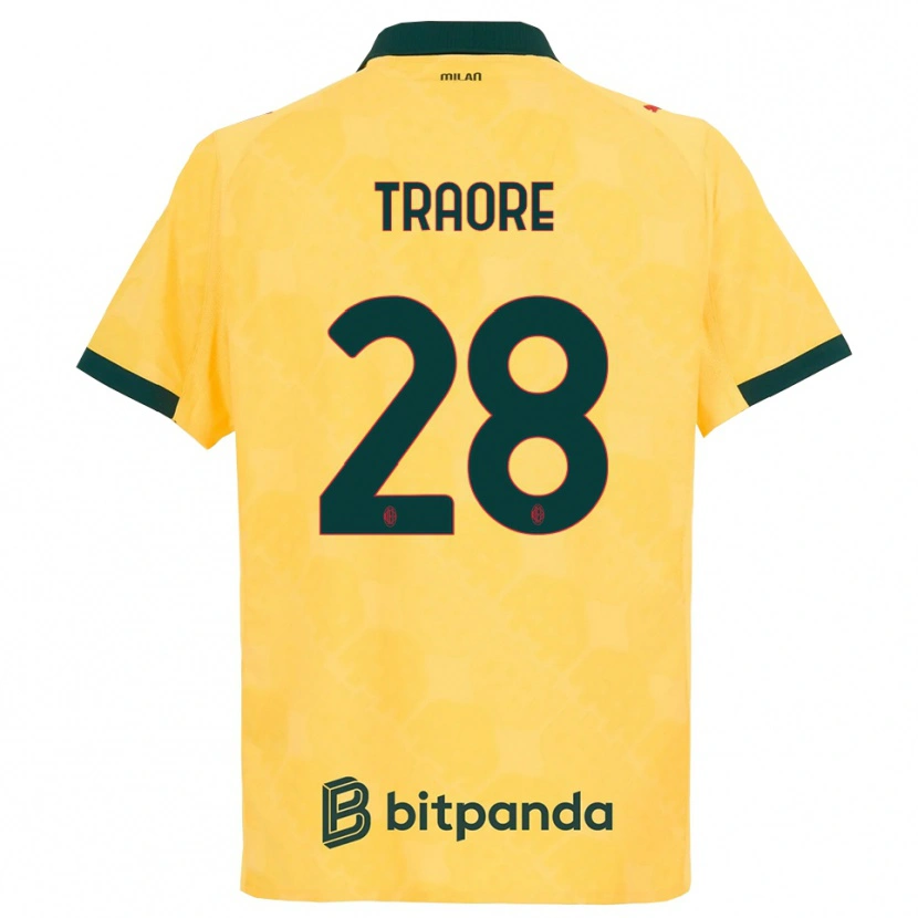 Danxen Mulher Camisola Chaka Traorè #28 Amarelo Preto Terceiro 2025/26 Camisa Brasil