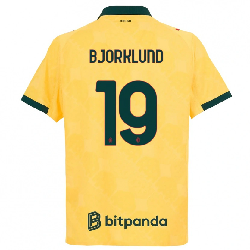 Danxen Mulher Camisola Lukas Bjorklund #19 Amarelo Preto Terceiro 2025/26 Camisa Brasil