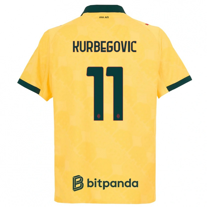 Danxen Mulher Camisola Dino Kurbegovic #11 Amarelo Preto Terceiro 2025/26 Camisa Brasil