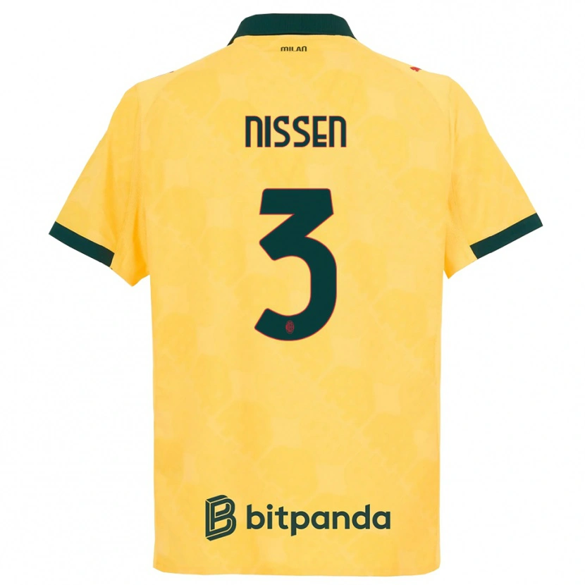 Danxen Mulher Camisola Fredrik Nissen #3 Amarelo Preto Terceiro 2025/26 Camisa Brasil