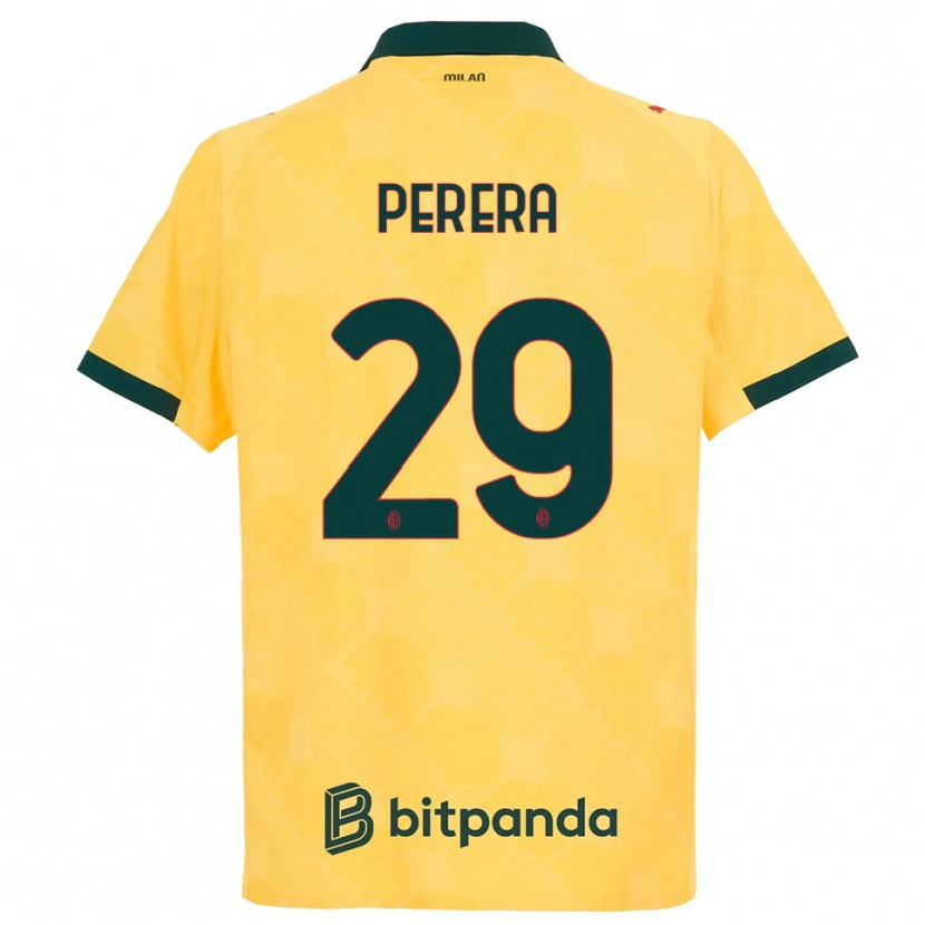 Danxen Mulher Camisola Nirash Perera #29 Amarelo Preto Terceiro 2025/26 Camisa Brasil