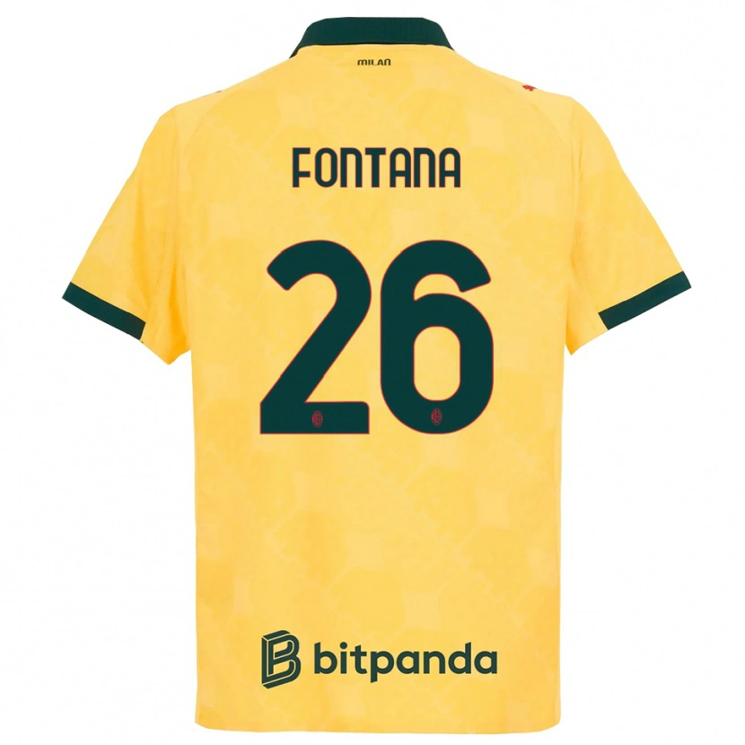 Danxen Mulher Camisola Francesco Fontana #26 Amarelo Preto Terceiro 2025/26 Camisa Brasil