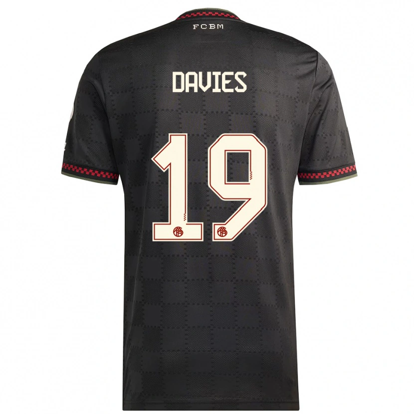 Danxen Mulher Camisola Alphonso Davies #19 Preto Branco Terceiro 2025/26 Camisa Brasil
