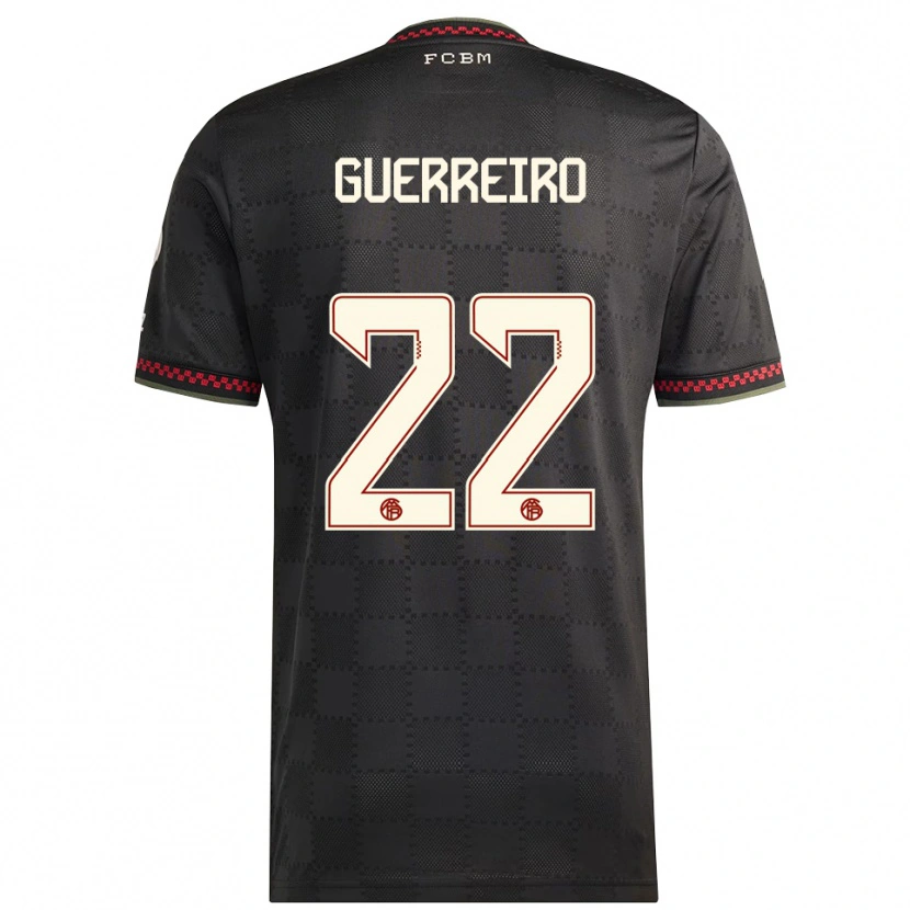 Danxen Mulher Camisola Raphaël Guerreiro #22 Preto Branco Terceiro 2025/26 Camisa Brasil