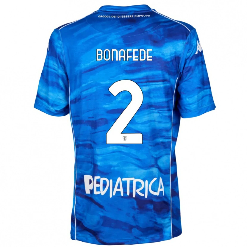 Danxen Criança Camisola Mattias Bonafede #2 Azul Branco Principal 2025/26 Camisa Brasil