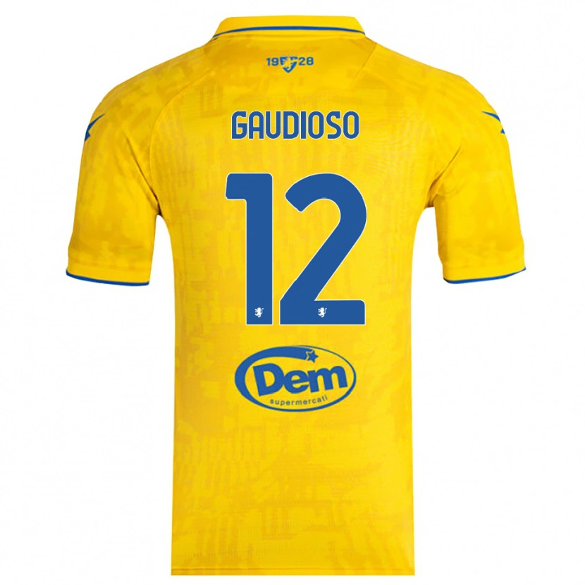 Danxen Criança Camisola Gianmaria Gaudioso #12 Amarelo Azul Principal 2025/26 Camisa Brasil