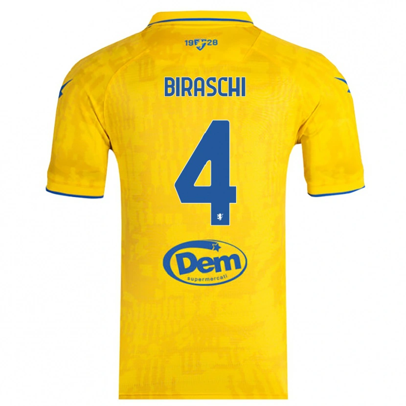Danxen Criança Camisola Davide Biraschi #4 Amarelo Azul Principal 2025/26 Camisa Brasil