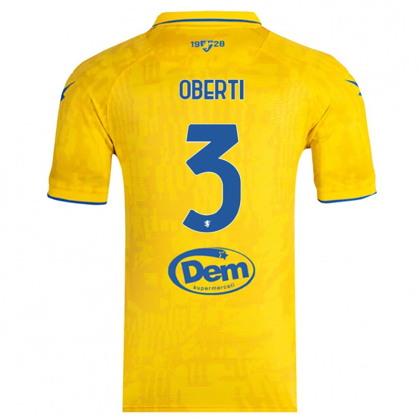 Danxen Criança Camisola Matteo Oberti #3 Amarelo Azul Principal 2025/26 Camisa Brasil