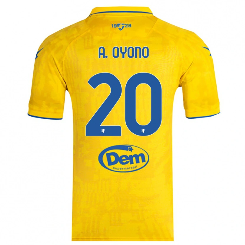 Danxen Criança Camisola Anthony Oyono #20 Amarelo Azul Principal 2025/26 Camisa Brasil