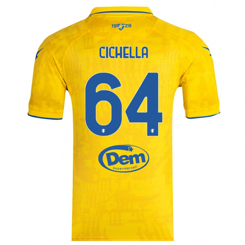 Danxen Criança Camisola Matteo Cichella #64 Amarelo Azul Principal 2025/26 Camisa Brasil
