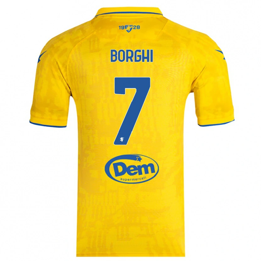 Danxen Criança Camisola Giordano Borghi #7 Amarelo Azul Principal 2025/26 Camisa Brasil