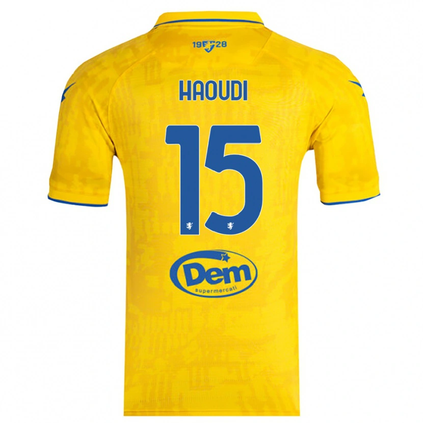 Danxen Criança Camisola Hamza Haoudi #15 Amarelo Azul Principal 2025/26 Camisa Brasil