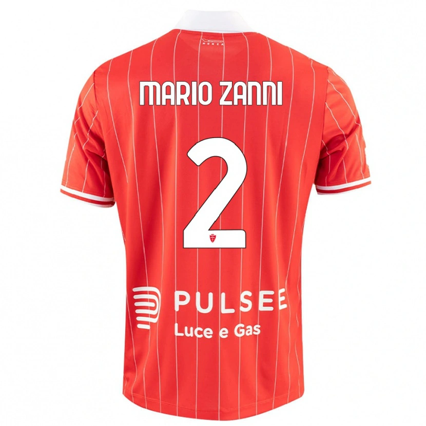 Danxen Criança Camisola Mario Zanni #2 Vermelho Branco Principal 2025/26 Camisa Brasil