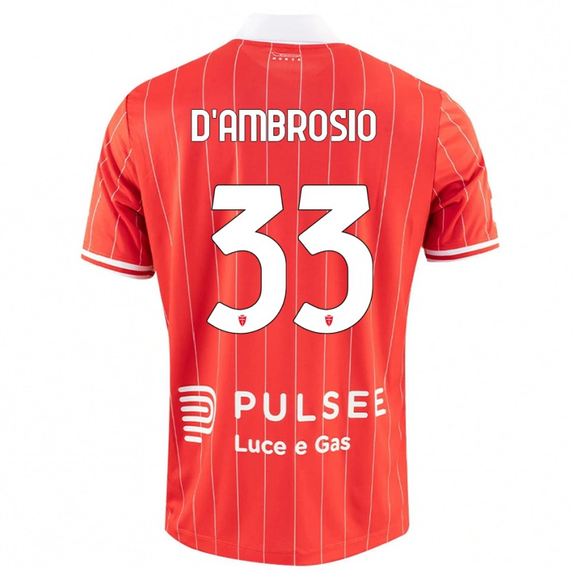 Danxen Criança Camisola Danilo D'ambrosio #33 Vermelho Branco Principal 2025/26 Camisa Brasil