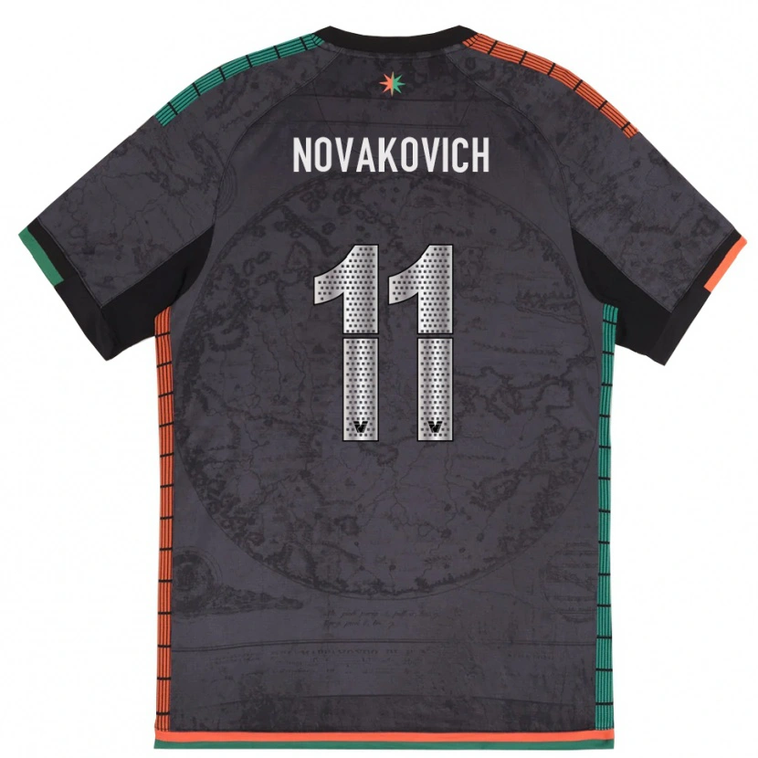 Danxen Criança Camisola Andrija Novakovich #11 Cinza Escuro Principal 2025/26 Camisa Brasil