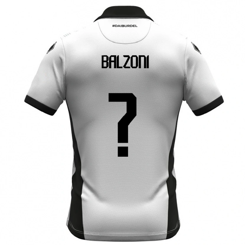Danxen Criança Camisola Mattia Balzoni #0 Branco Preto Laranja Principal 2025/26 Camisa Brasil