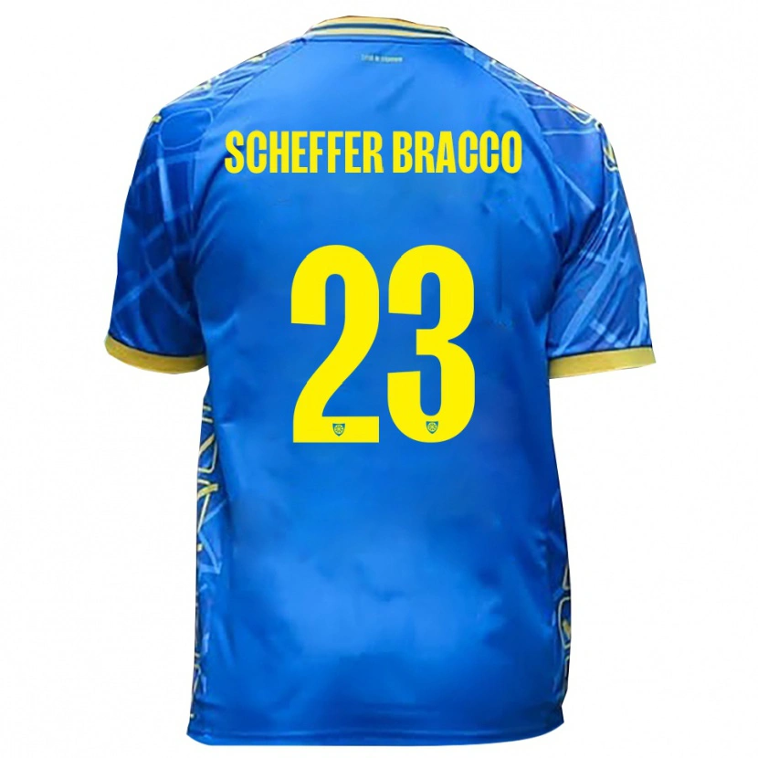 Danxen Criança Camisola Mateo Scheffer Bracco #23 Azul Celeste Amarelo Principal 2025/26 Camisa Brasil
