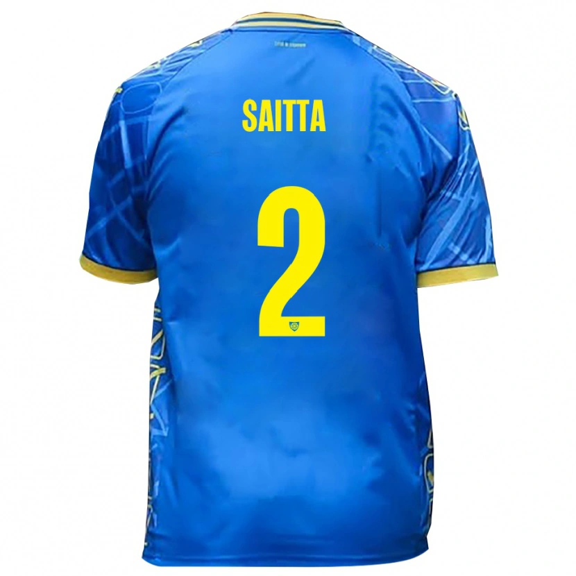 Danxen Criança Camisola Mattia Saitta #2 Azul Celeste Amarelo Principal 2025/26 Camisa Brasil