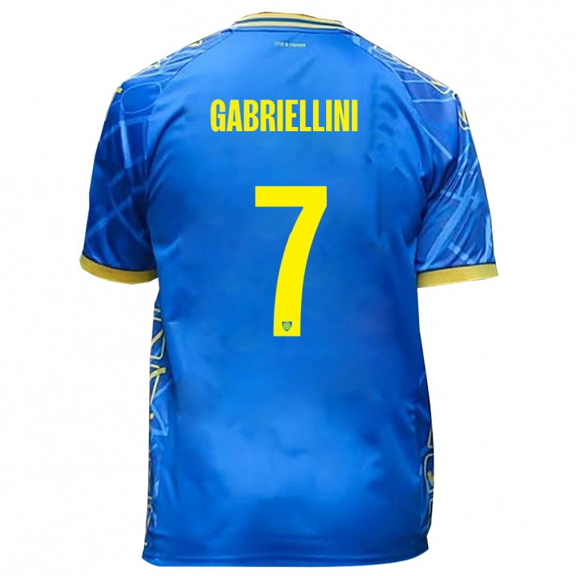 Danxen Criança Camisola Emanuele Gabriellini #7 Azul Celeste Amarelo Principal 2025/26 Camisa Brasil