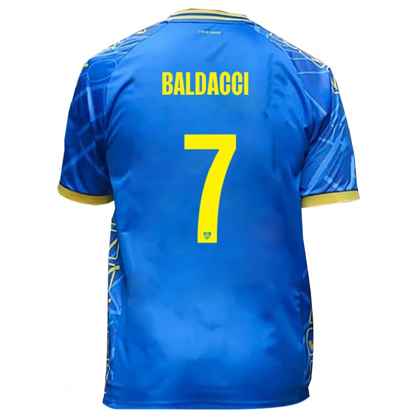 Danxen Criança Camisola Mattia Baldacci #7 Azul Celeste Amarelo Principal 2025/26 Camisa Brasil