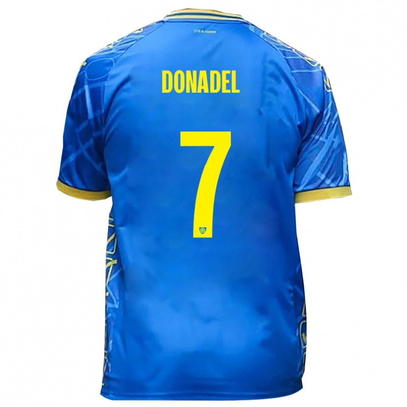 Danxen Criança Camisola Tommaso Donadel #7 Azul Celeste Amarelo Principal 2025/26 Camisa Brasil