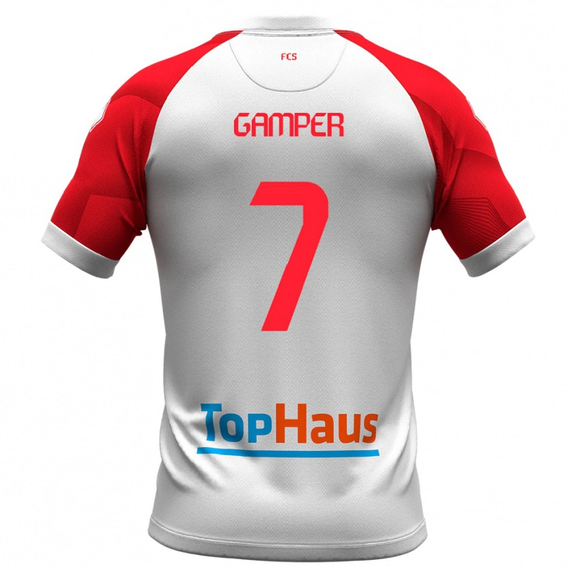 Danxen Criança Camisola Hannes Gamper #7 Branco Vermelho Principal 2025/26 Camisa Brasil