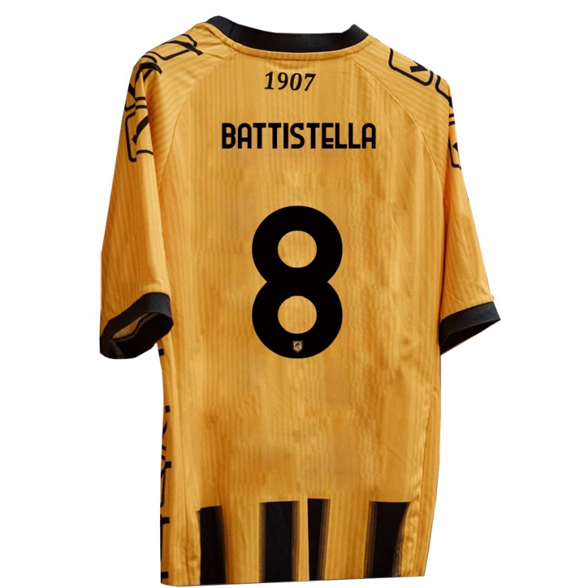 Danxen Criança Camisola Thomas Battistella #8 Amarelo Preto Principal 2025/26 Camisa Brasil
