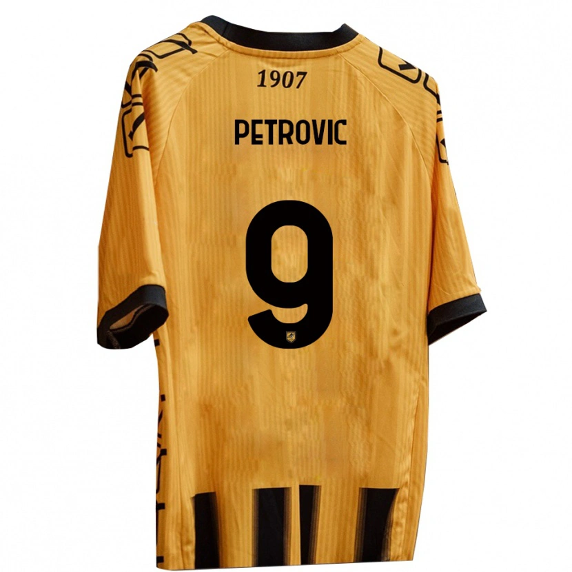 Danxen Criança Camisola Tomi Petrovic #9 Amarelo Preto Principal 2025/26 Camisa Brasil
