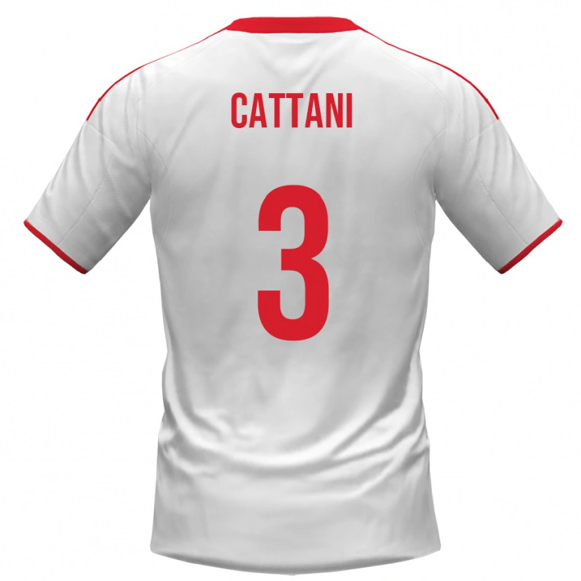 Danxen Criança Camisola Thomas Cattani #3 Branco Vermelho Principal 2025/26 Camisa Brasil