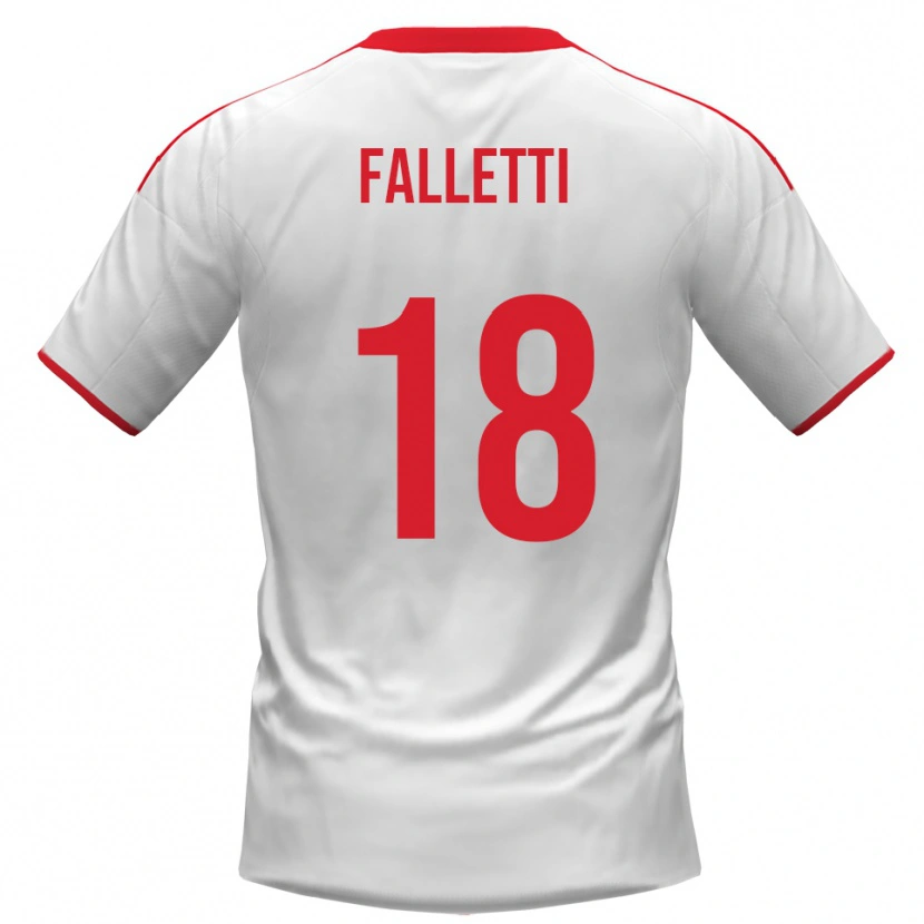 Danxen Criança Camisola César Falletti #18 Branco Vermelho Principal 2025/26 Camisa Brasil