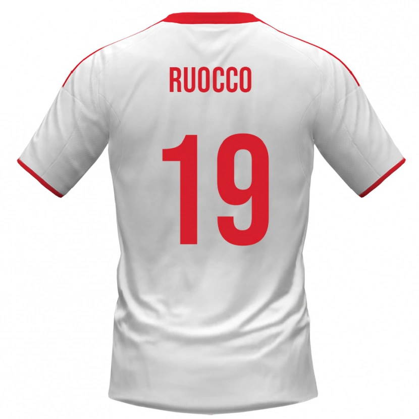 Danxen Criança Camisola Francesco Ruocco #19 Branco Vermelho Principal 2025/26 Camisa Brasil