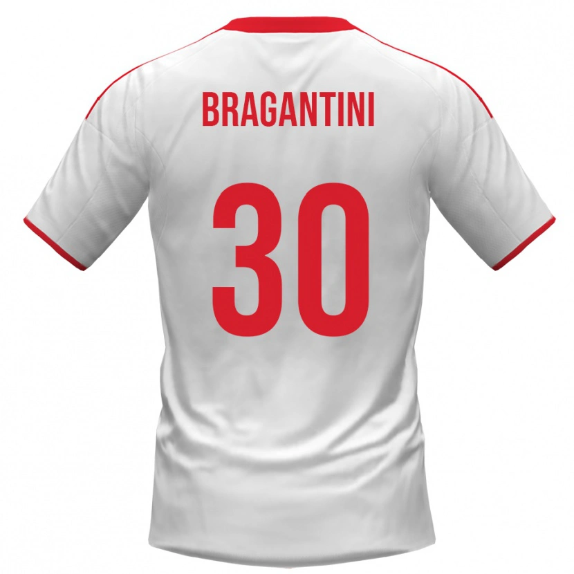 Danxen Criança Camisola Davide Bragantini #30 Branco Vermelho Principal 2025/26 Camisa Brasil