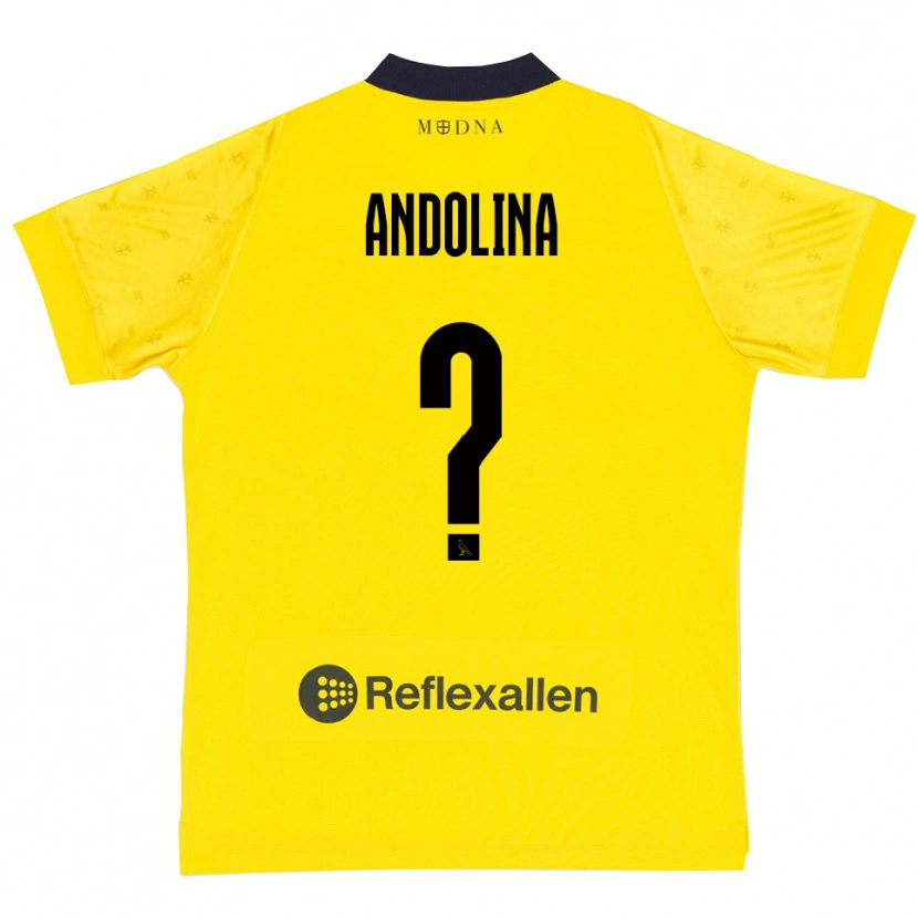 Danxen Criança Camisola Thomas Andolina #0 Amarelo Marinho Principal 2025/26 Camisa Brasil