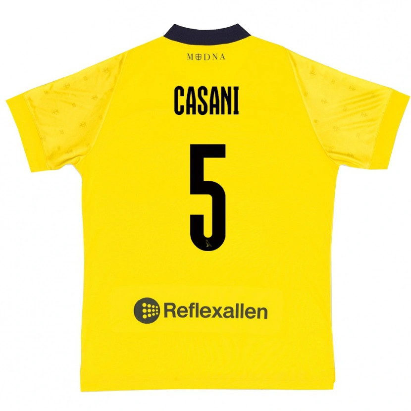 Danxen Criança Camisola Iacopo Casani #5 Amarelo Marinho Principal 2025/26 Camisa Brasil