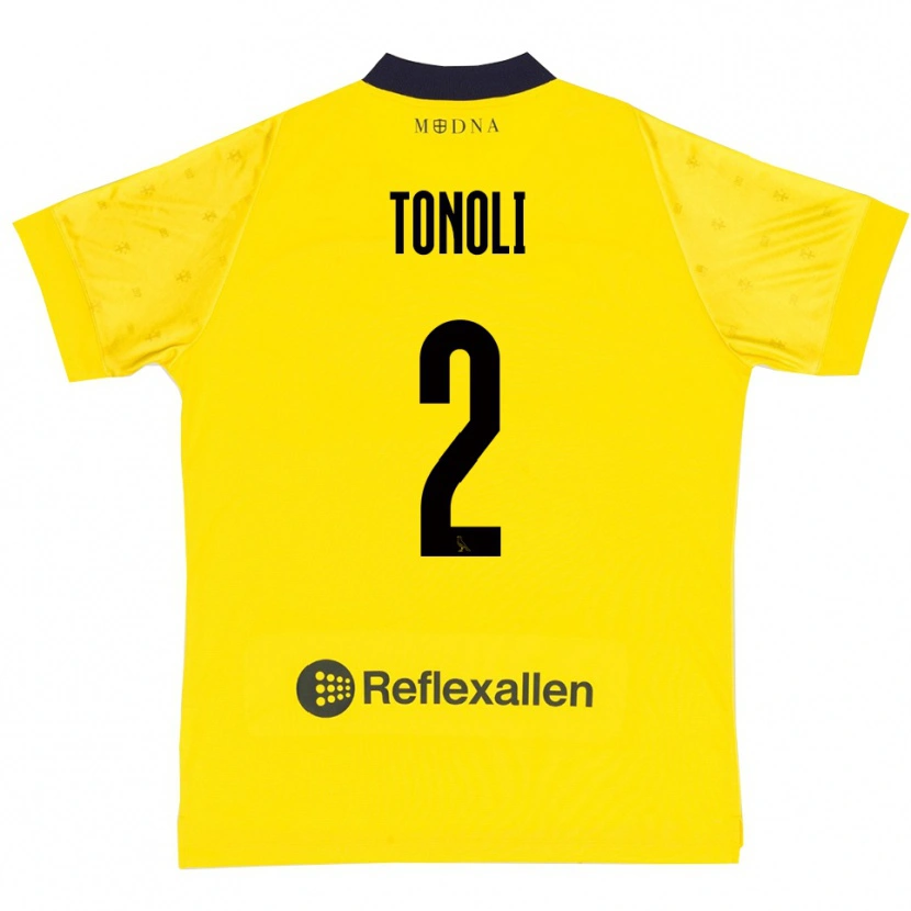 Danxen Criança Camisola Daniel Tonoli #2 Amarelo Marinho Principal 2025/26 Camisa Brasil