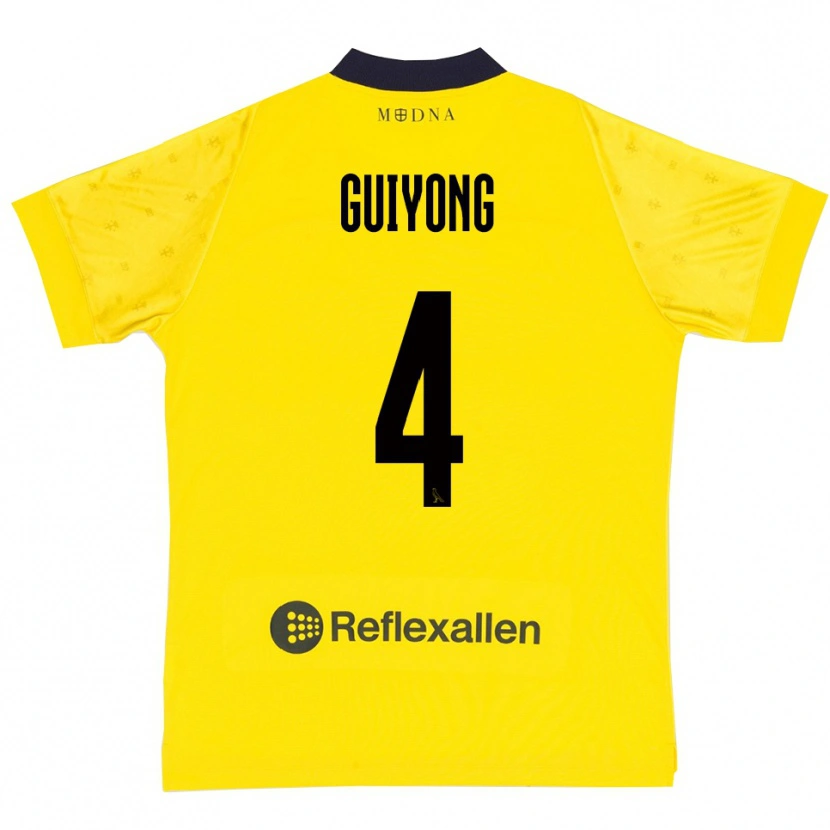 Danxen Criança Camisola Franck Guiyong #4 Amarelo Marinho Principal 2025/26 Camisa Brasil