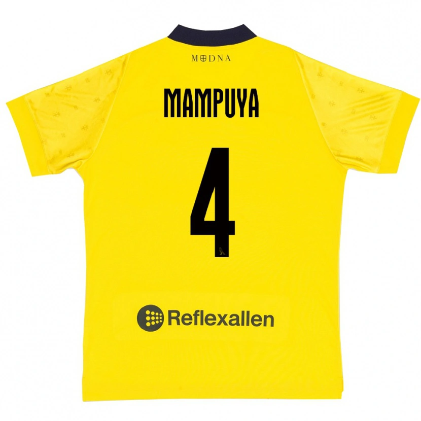 Danxen Criança Camisola Donel Mampuya #4 Amarelo Marinho Principal 2025/26 Camisa Brasil